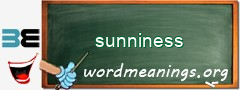 WordMeaning blackboard for sunniness